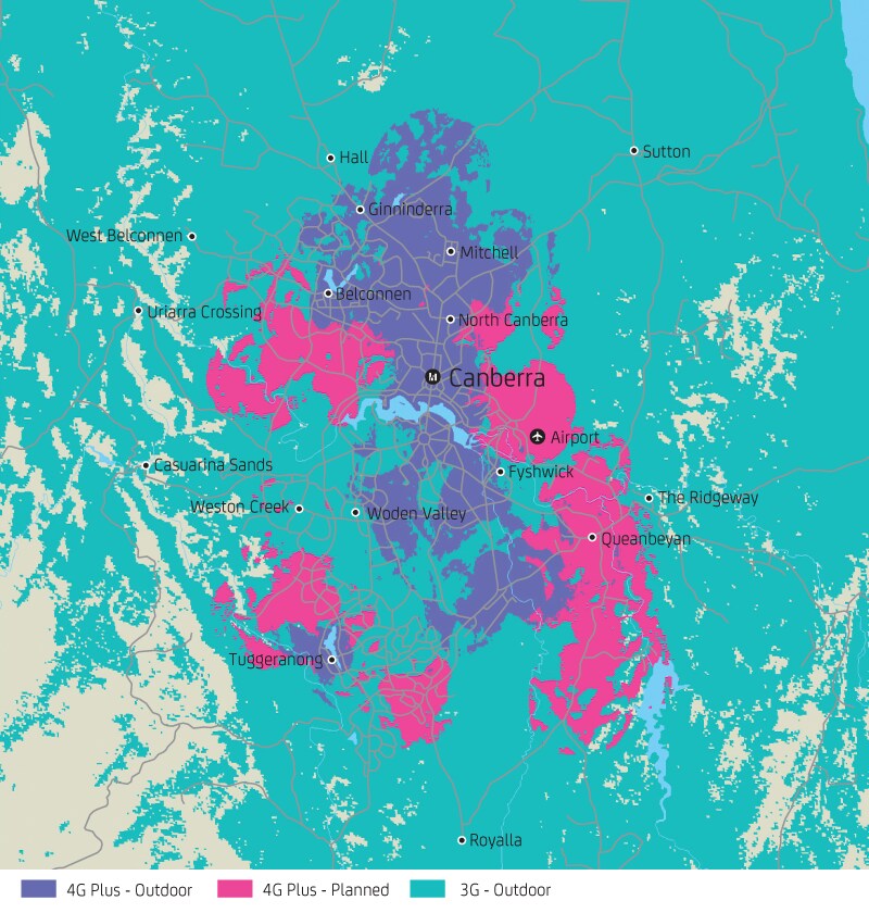 Optus 4G ACT Coverage