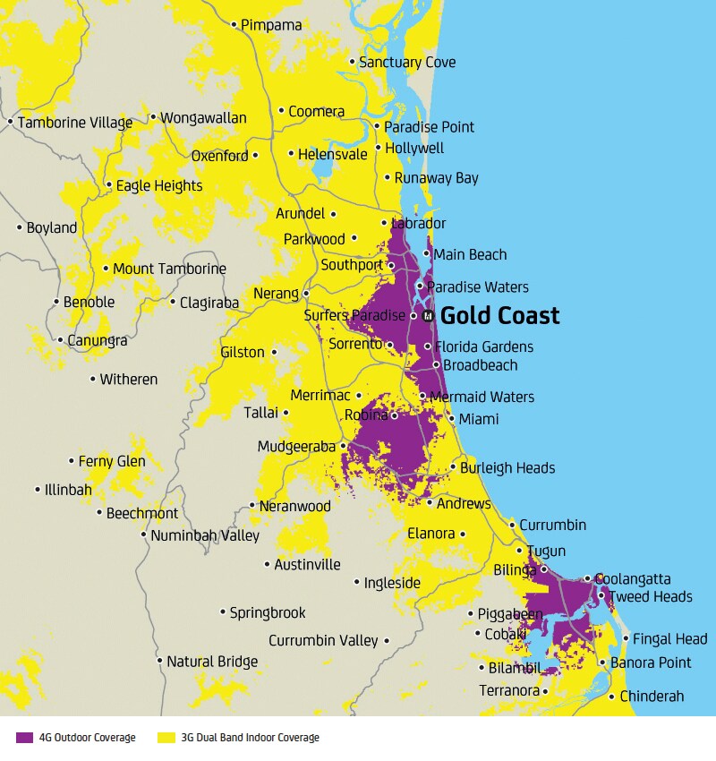 Optus 4G Gold Coast Coverage