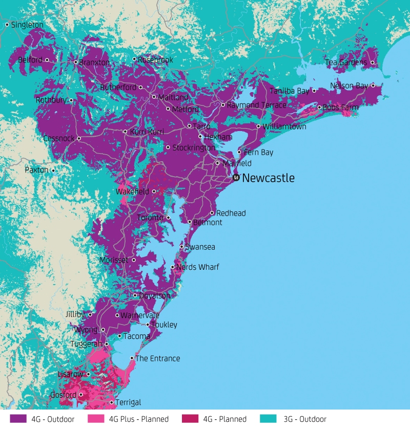 Optus 4G Newcastle Coverage