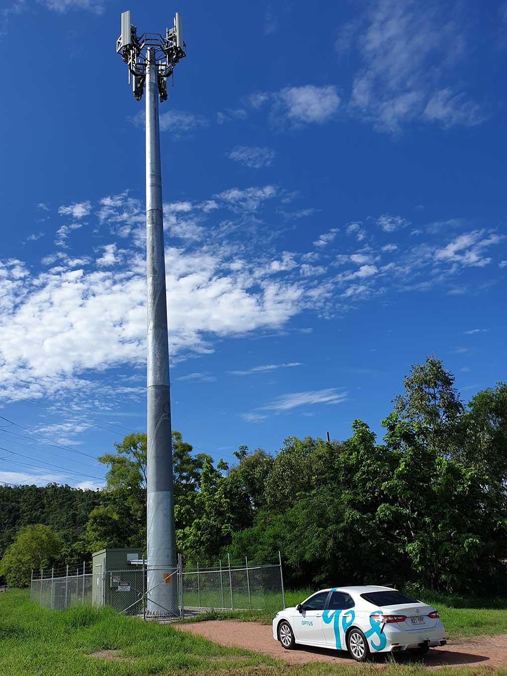 Tower and Optus car