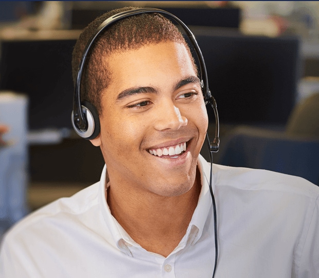 Man at work representing Optus corporate voice solutions.