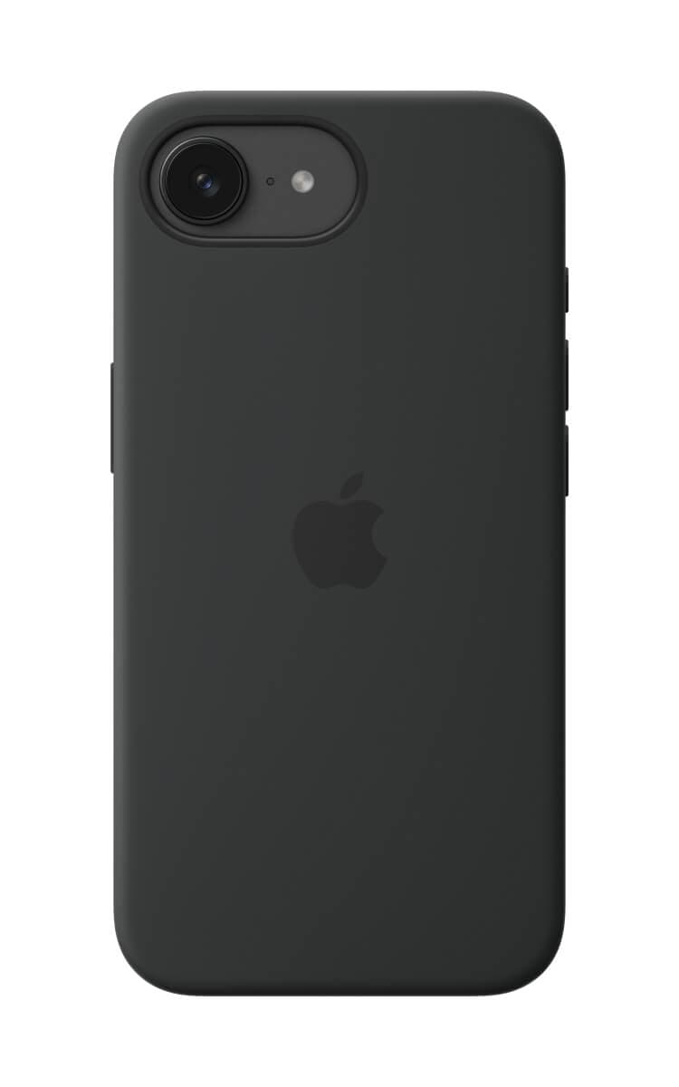 Apple iPhone 16e Silicone Case Pure Black - Back View
