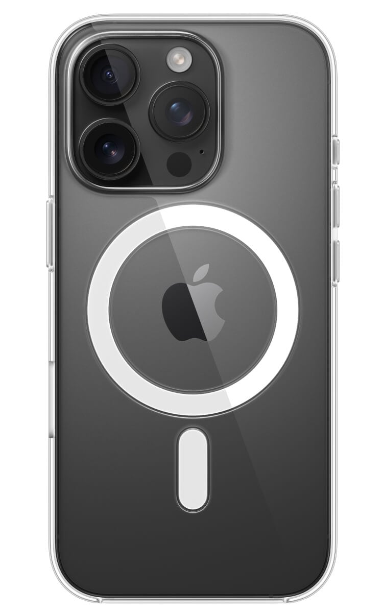 Apple Clear Magsafe Case iPhone 16 Pro On Black Phone