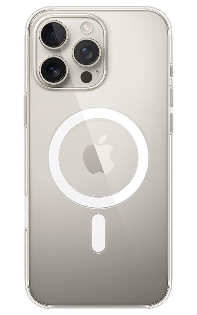 Apple Clear Magsafe Case iPhone 16 Pro Max On Grey Phone