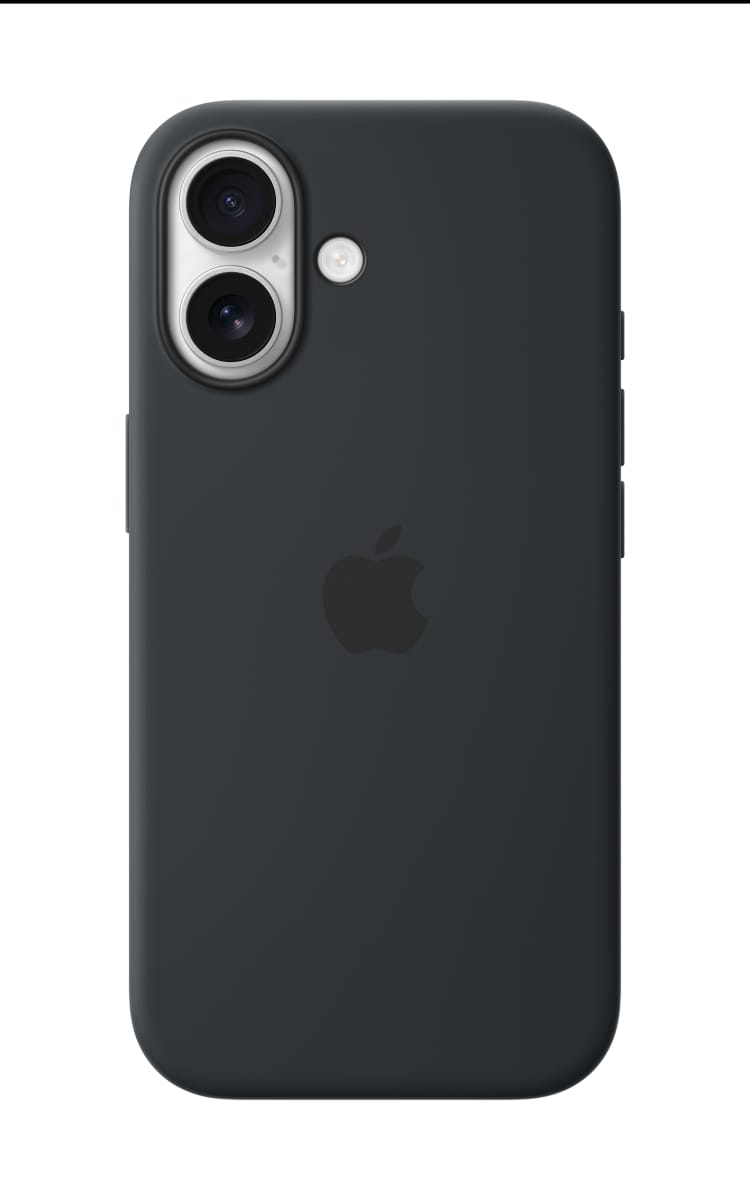Rear view of the Apple iPhone 17 Silicone Case with MagSafe in Black colour.