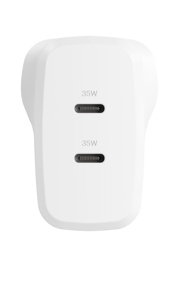 Cygnett 35W Dual Port USB-C Wall Charger - White Back