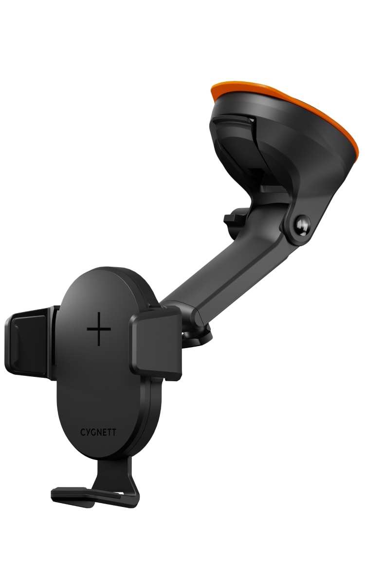 Cygnett EasyMount Extendable Car Wireless Charger - Black Front Angle