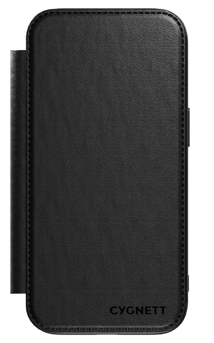 Cygnett iPhone 16 Magwallet Leather Case - Black Front