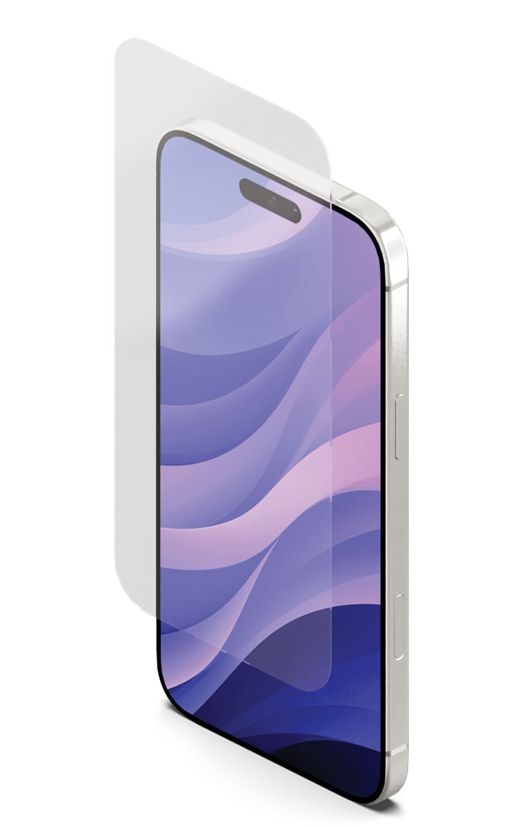 Cygnett iPhone 16 Plus Tough Screenguard Screen Protector - Clear Front Angle