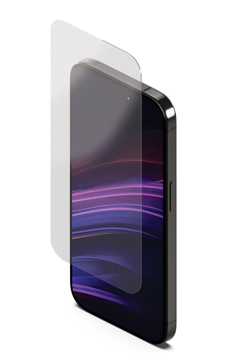 Cygnett iPhone 16 Pro Tough Screenguard Screen Protector - Clear Front Angle