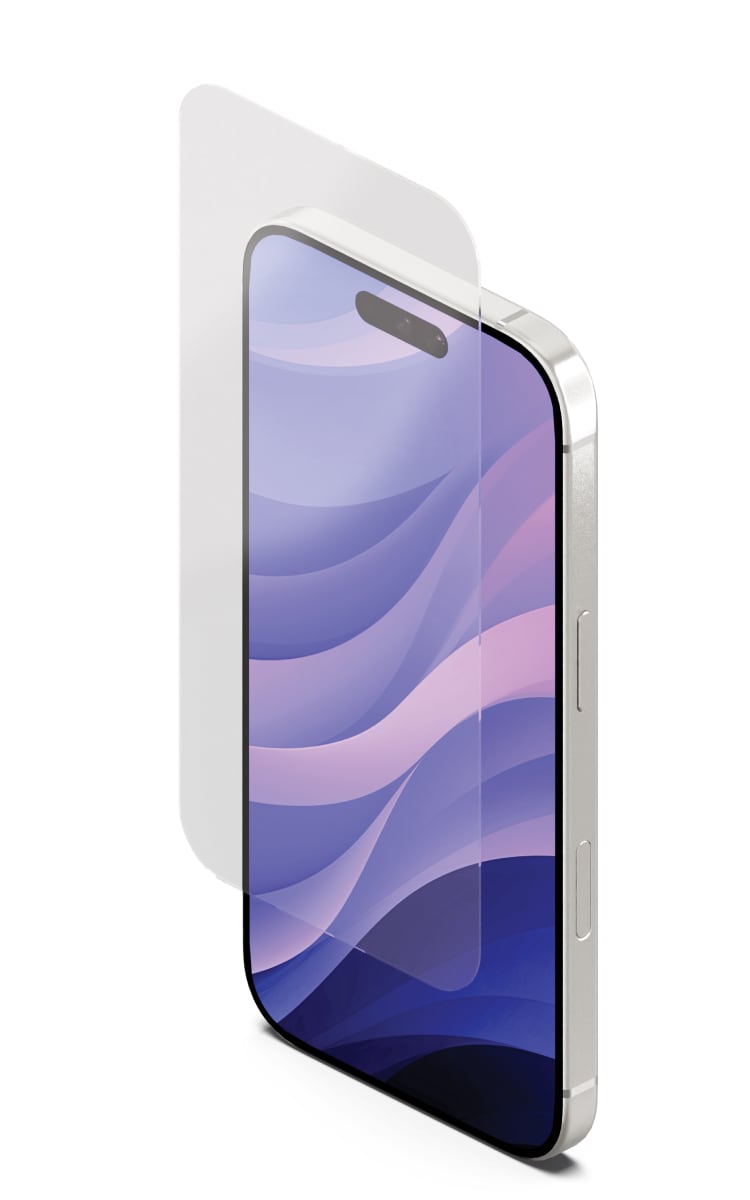 Cygnett iPhone 16 Tough Screenguard Screen Protector - Clear Front Angle