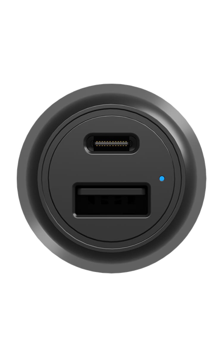 Cygnett P&P 32W Dual USB Car Charger - Black Front