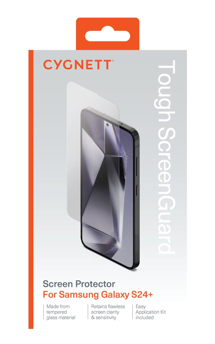 Cygnett Samsung Galaxy S24 Plus Tough Screenguard Screen Protector - Clear Box
