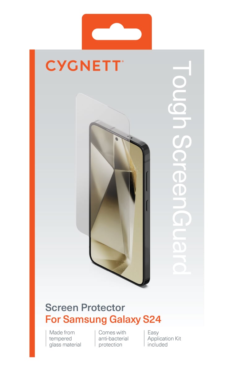 Cygnett Samsung Galaxy S24 Tough Screenguard Screen Protector - Clear Box