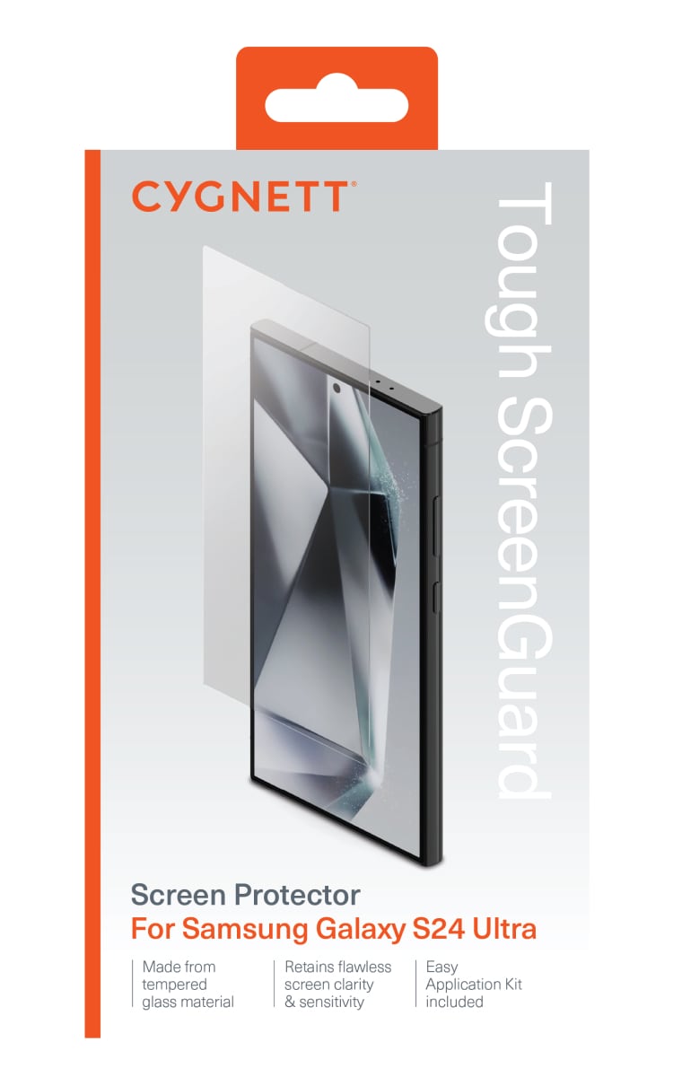 Cygnett Samsung Galaxy S24 Ultra Tough Screenguard Screen Protector - Clear Box