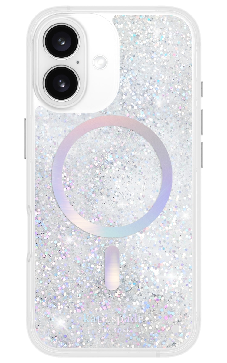 Kate Spade iPhone 16 Pro Max Liquid Glitter Magsafe Case - Opal Iridescent Back