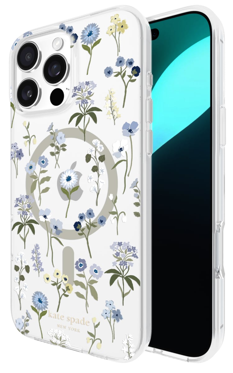 Kate Spade iPhone 16 Pro Max Protective Magsafe Case - Precious Bloom Front Back Angle