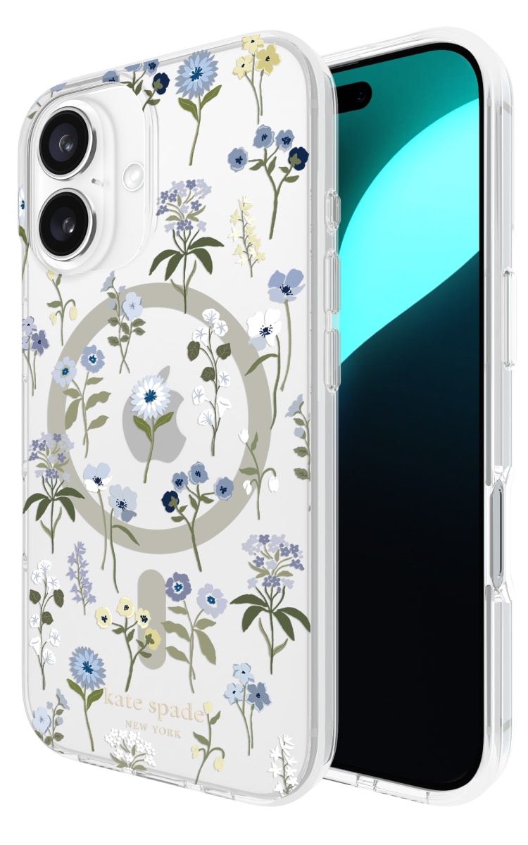 Kate Spade iPhone 16 Protective Magsafe Case - Precious Bloom Front Back Angle