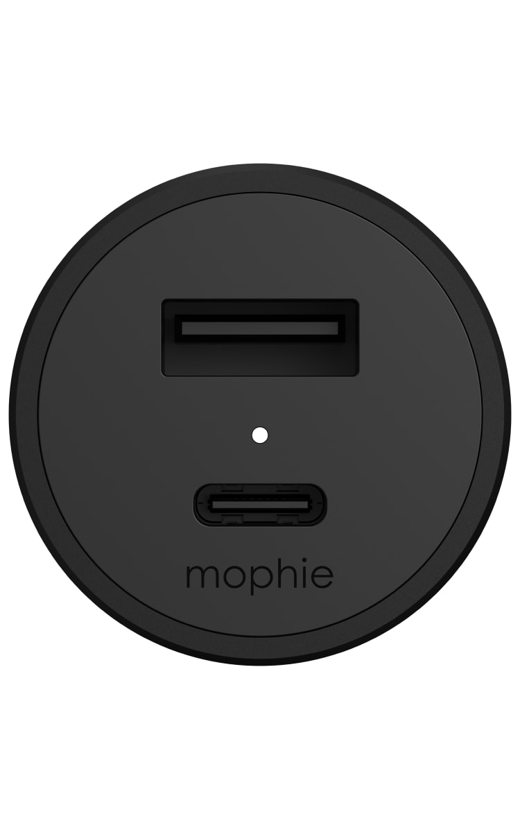 Mophie 42W USB-A & C Car Charger - Black Back