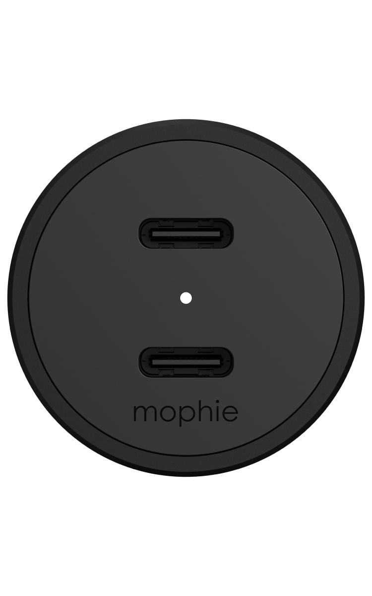 Mophie 60W Dual USB-C Car Charger - Black Back