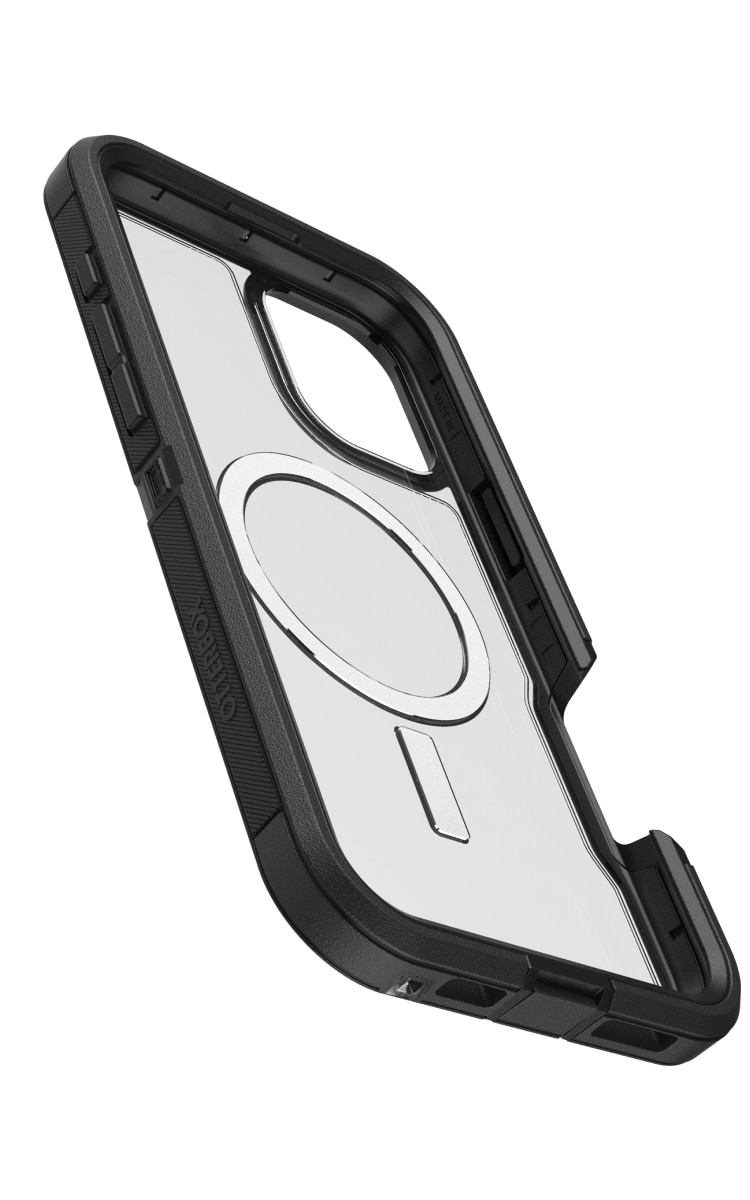 Otterbox iPhone 16 Plus Defender Xt Magsafe Case - Clear Black Front Angle