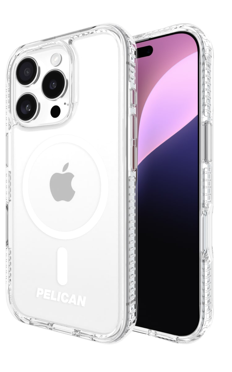 Pelican iPhone 16 Pro Protector Magsafe Case - Clear Front Back Angle