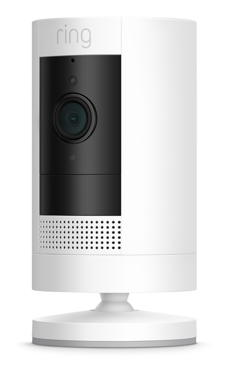 Ring Stick Up Cam Battery (White, 1-Pack) – wireless indoor/outdoor security camera with HD video, motion detection, and two-way talk.