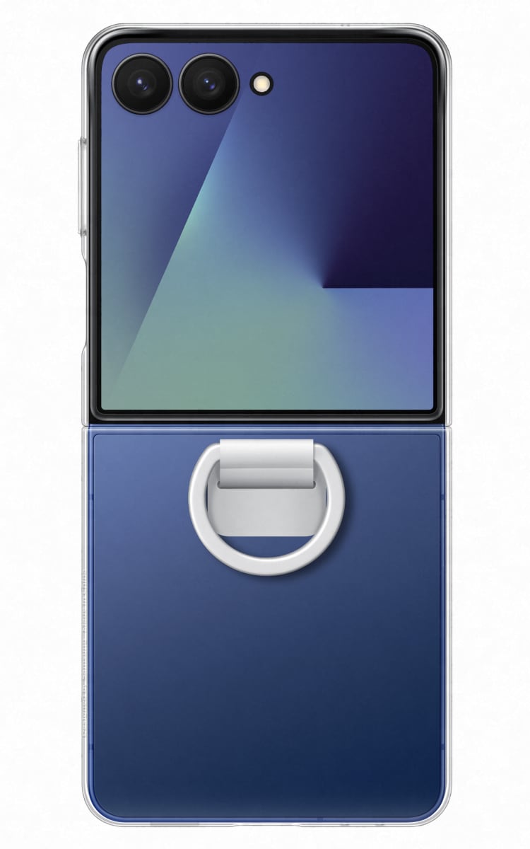 Galaxy Z Flip7 Ring Case Clear - back open demo