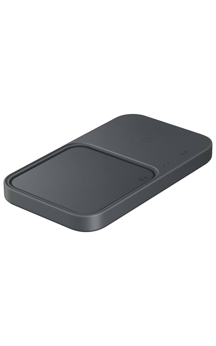 Samsung Wireless Charger Pad Duo - Dark Grey Front Angle