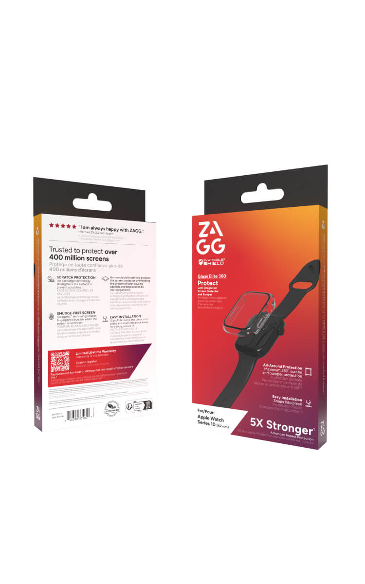 Zagg InvisibleShield Glass Screen Protector 360 Bundle - Apple Watch Series 10 42mm