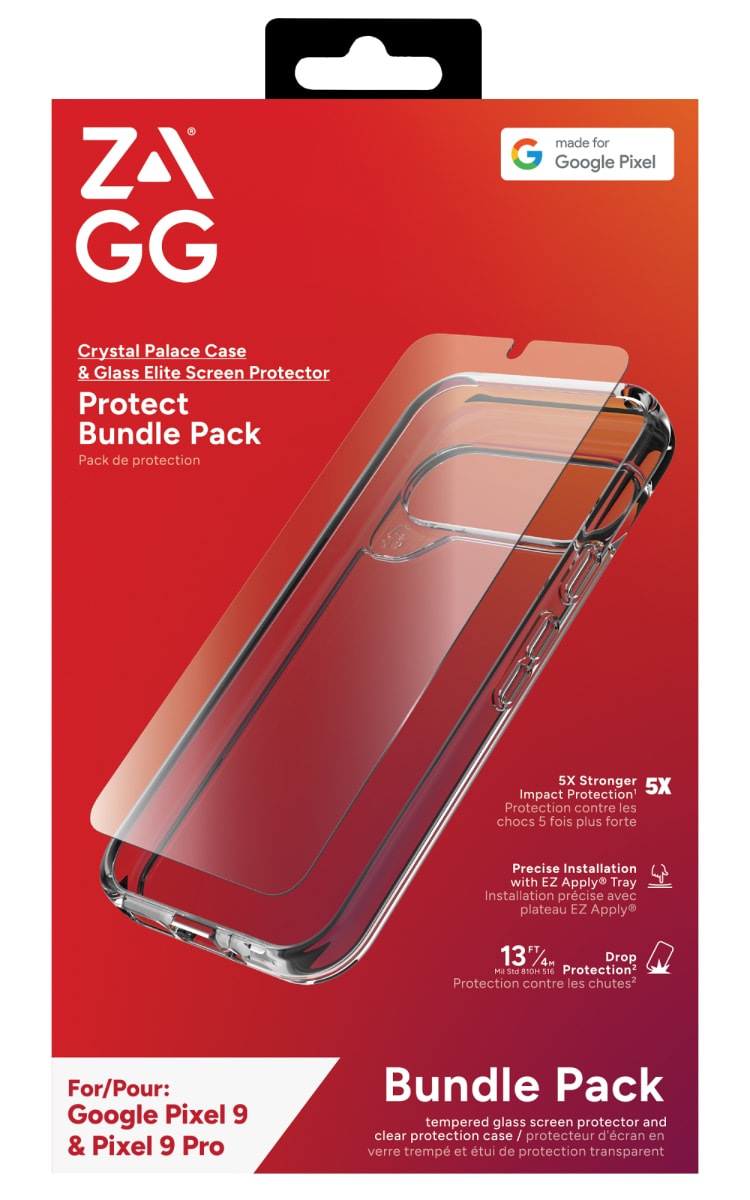 Zagg Google Pixel 9 Pro Crystal Palace & Glass Elite Bundle Front