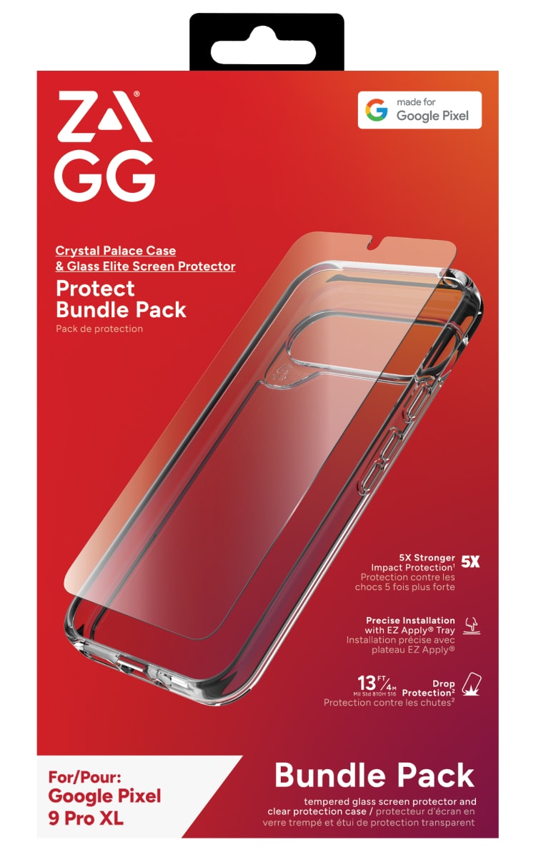 Zagg Google Pixel 9 Xl Crystal Palace & Glass Elite Bundle Front