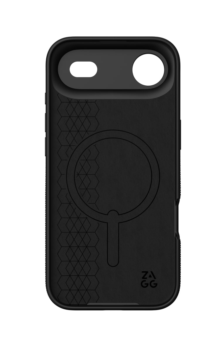 Front view of the Zagg iPhone Air Manhattan Snap Case in Black.