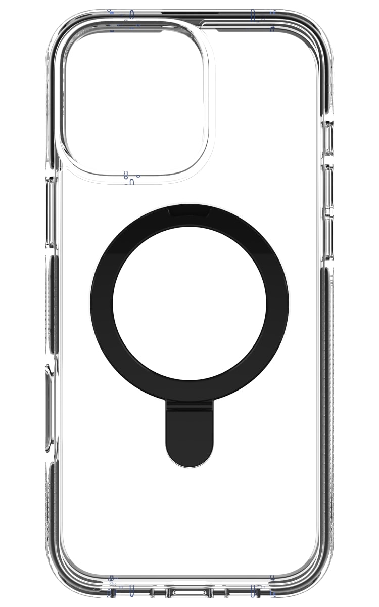 Zagg iPhone 16 Pro Max Santa Cruz Ringstand Case - Clear Black Back