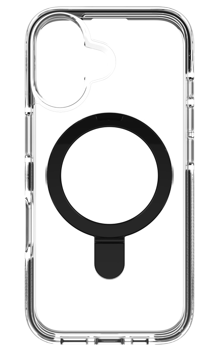 Zagg iPhone 16 Santa Cruz Ringstand Case - Clear Black Back