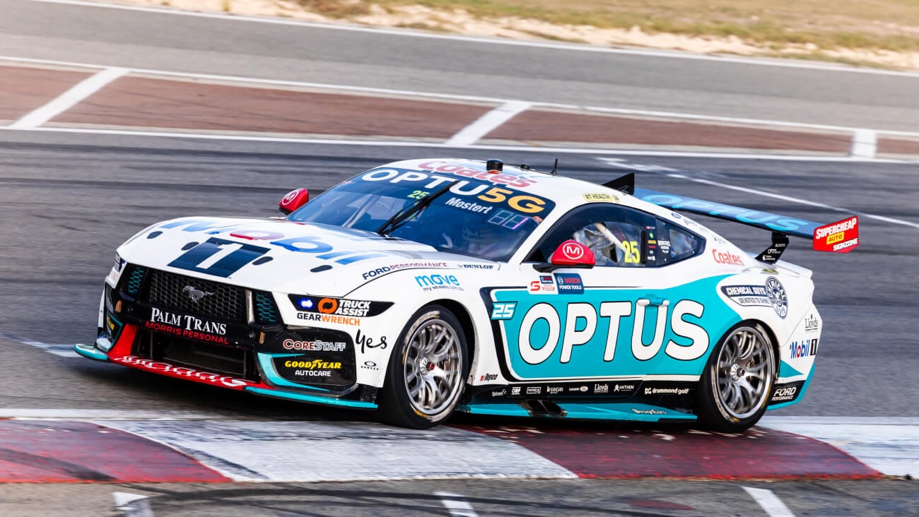 The Mobil 1 Optus Racing car in action in Perth
