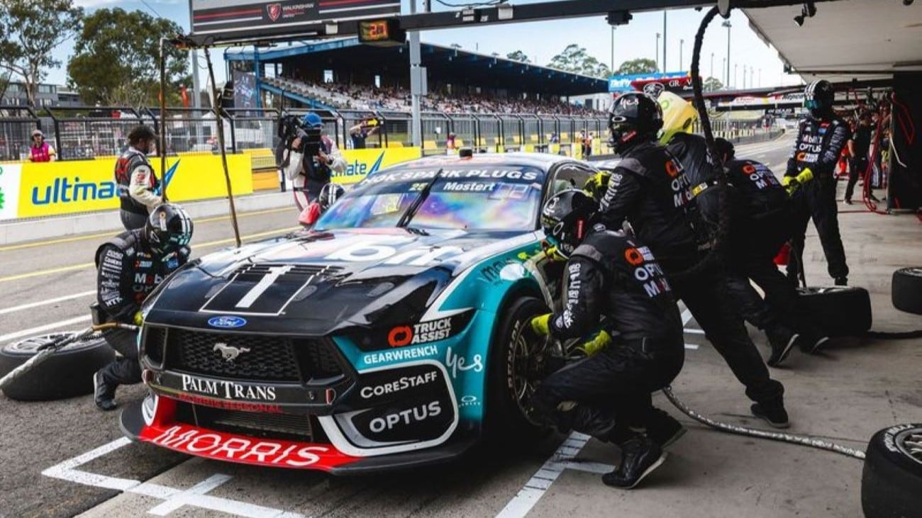The Optus Mobil 1 car at the Sydney 500 Supercars event.