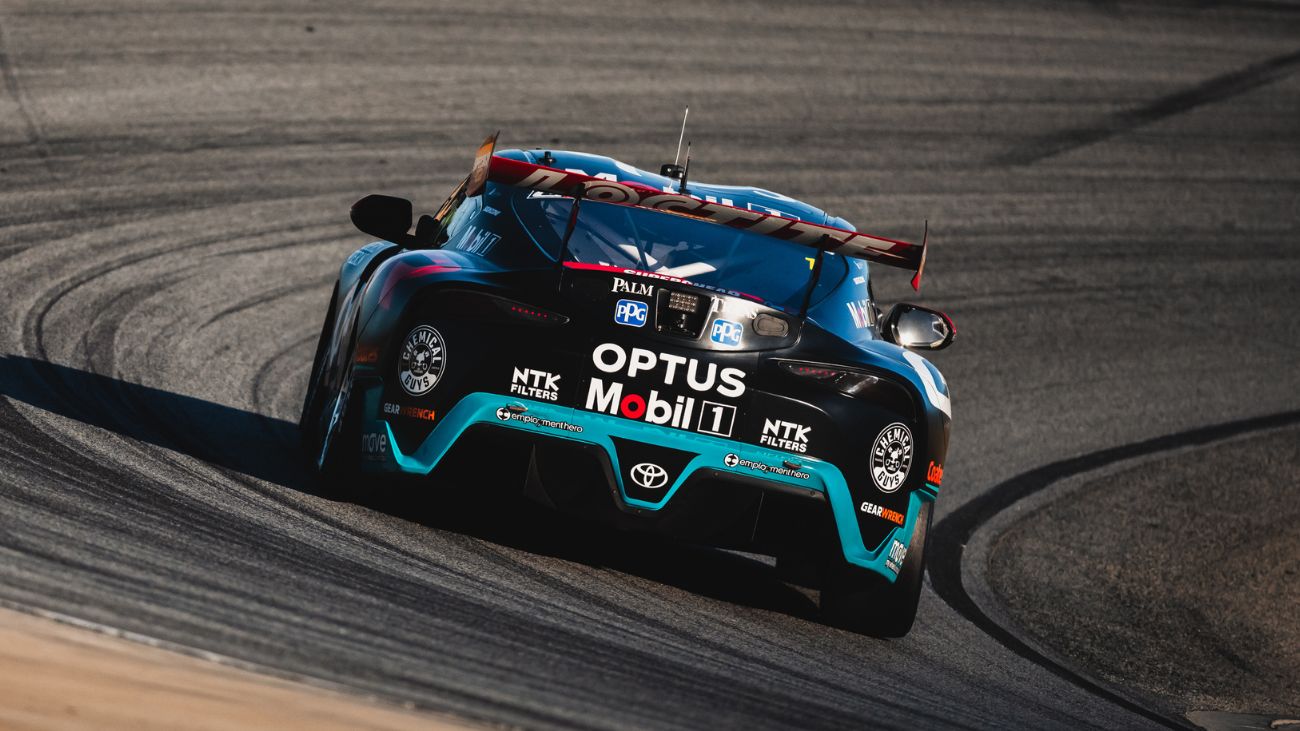 A racing car on a race track