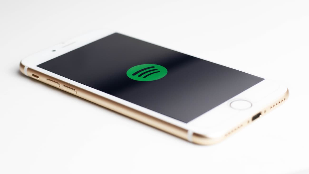 Spotify logo on a mobile phone