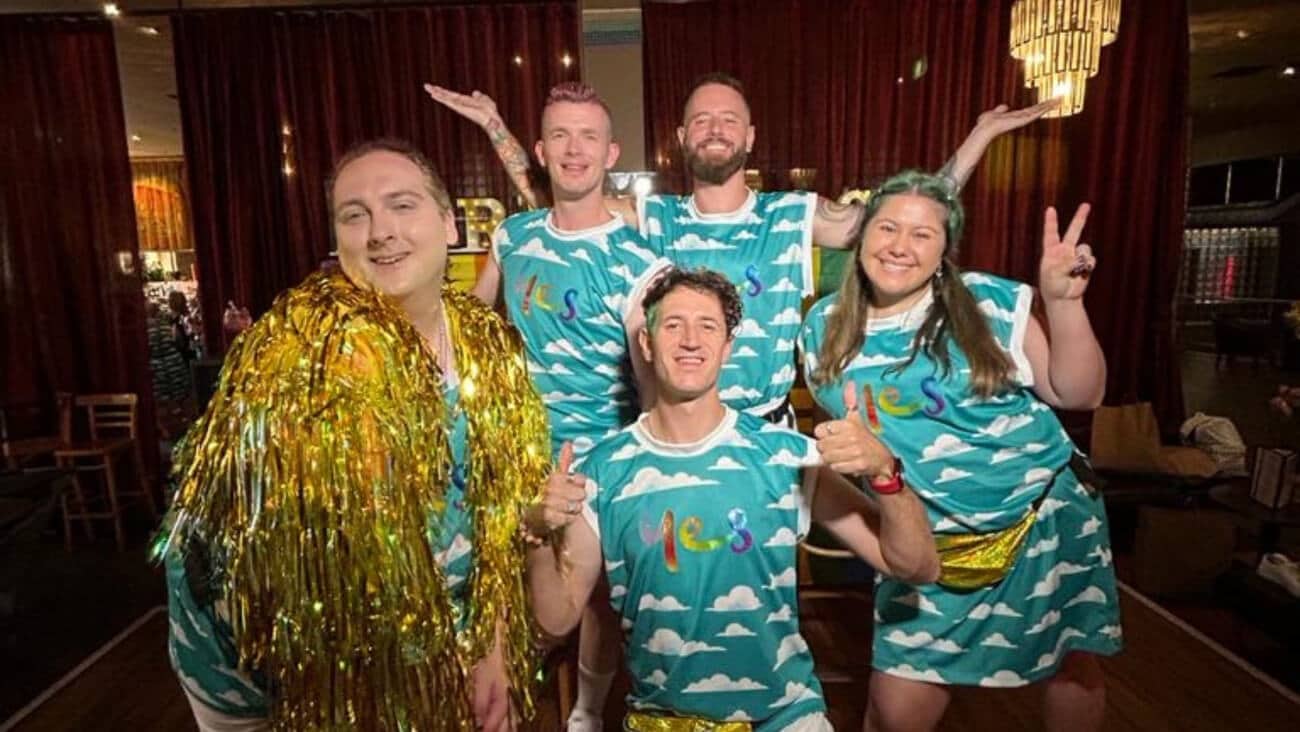 Optus employees celebrating Pride Month