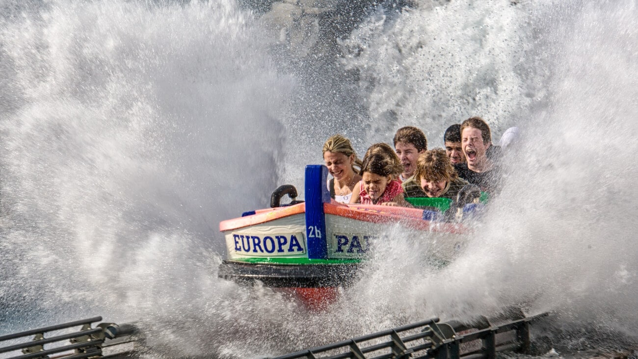kids on a ride at a water park