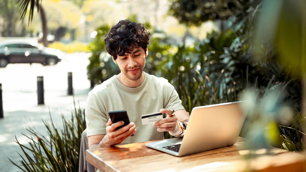 man shopping online during Black Friday sales