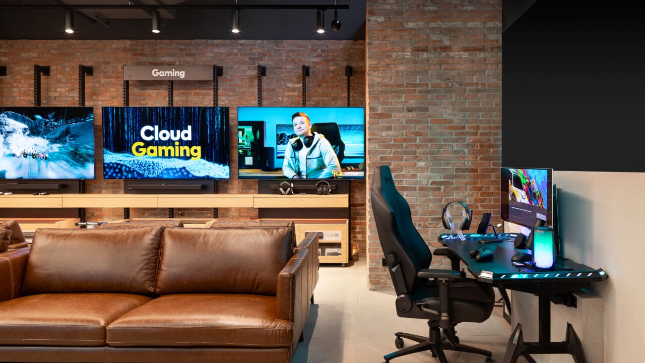 Optus Bourke Street featuring the gaming area.