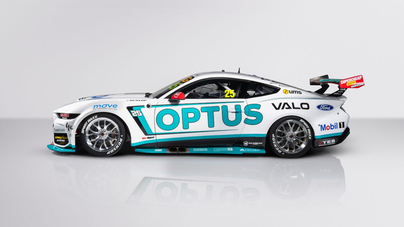 Mobil 1 Optus Car #25 with new livery will be on show at the Thrifty 500 Newcastle race