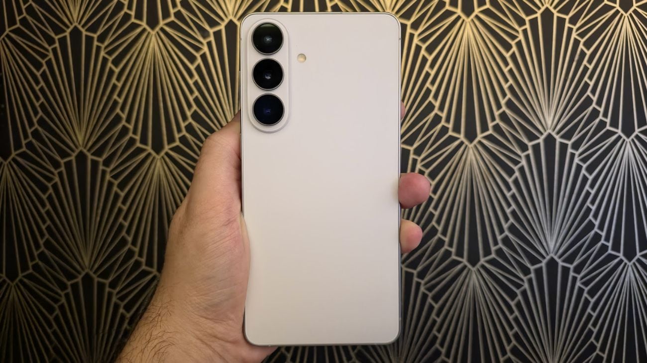 The Samsung Galaxy S26+ in white