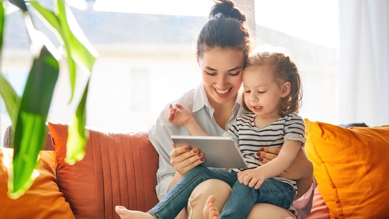 mother and child using a tablet