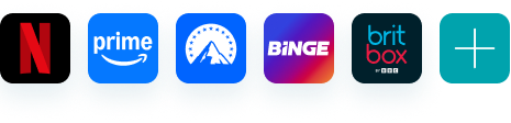 Netflix, Amazon Prime, Paramount+, Binge and Brit Box