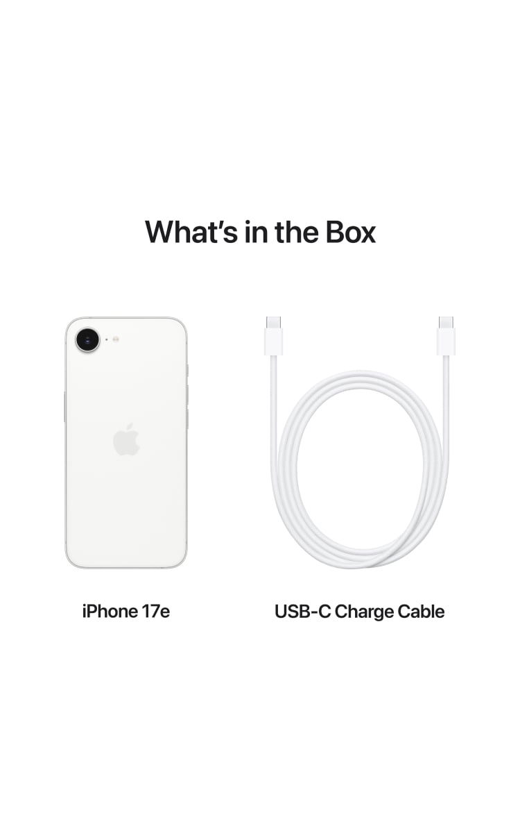 What's in the box: Apple iPhone 17e comes with a USB-C cable. 