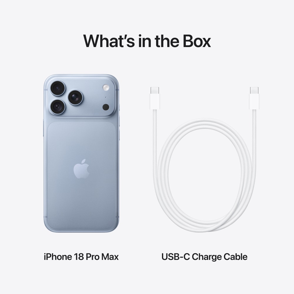 iPhone 18 Pro Max and USB-C charge cable