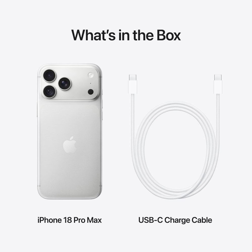 iPhone 18 Pro Max and USB-C charge cable